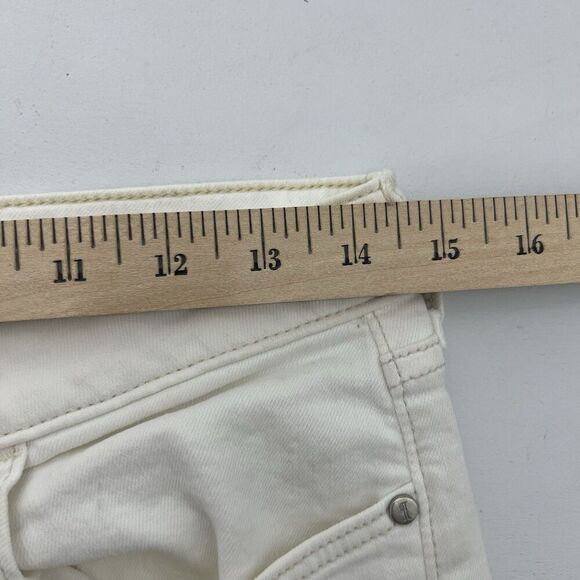 Pilcro and The Letterpress Jean Shorts Womens 27 White Denim Stet Stretch Anthro - Picture 10 of 12